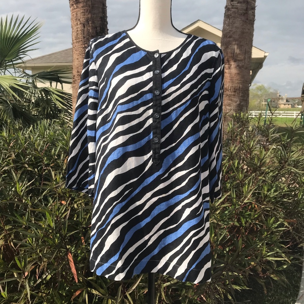 Black/Blue Zebra Print Tunic